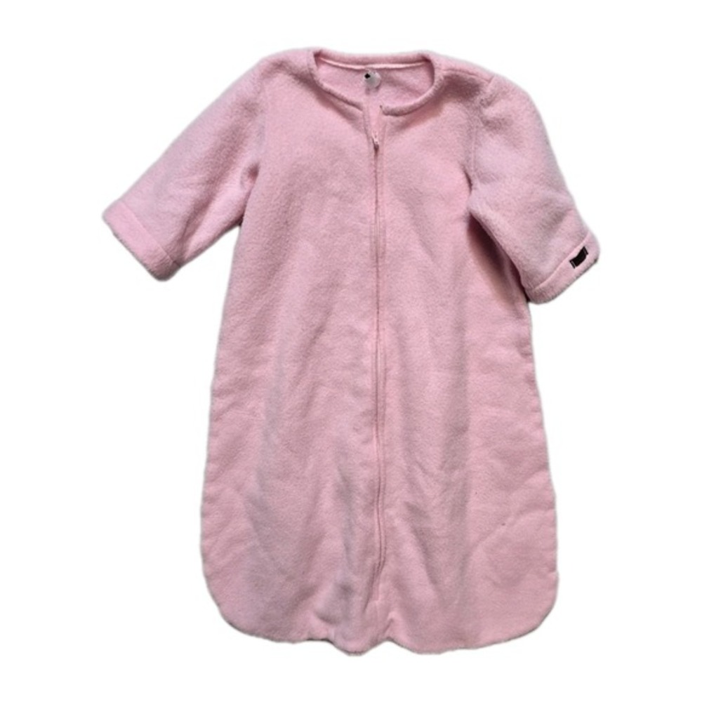 Vintage Fleece Sleeper One Piece Pink Girls ‎ Zip Up Small